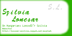 szilvia loncsar business card